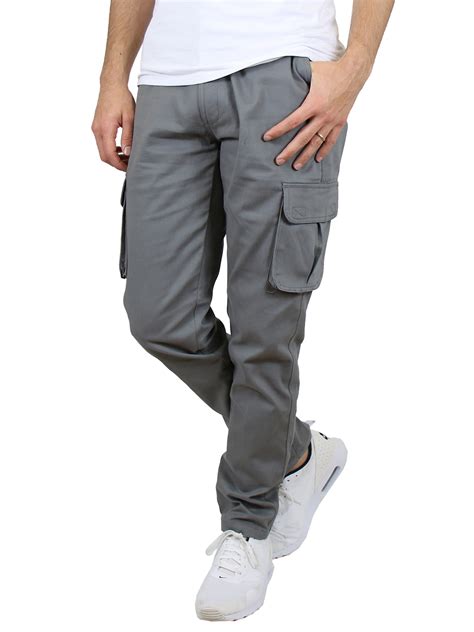 Stretch cotton cargo pants in Black for Men 